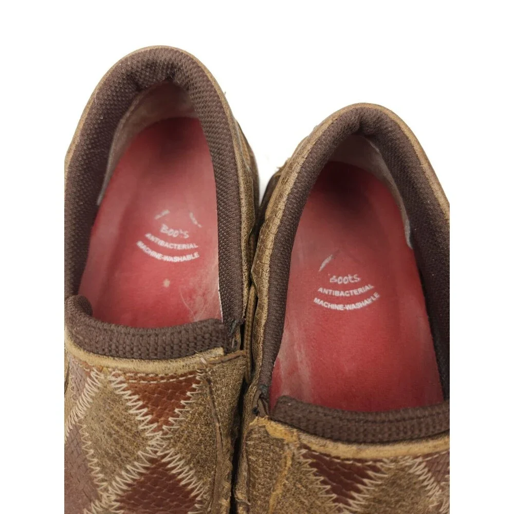 Men's Twisted X Driving Moc Loafers, Argyle Patchwork Style MDMS010 Size 7 M